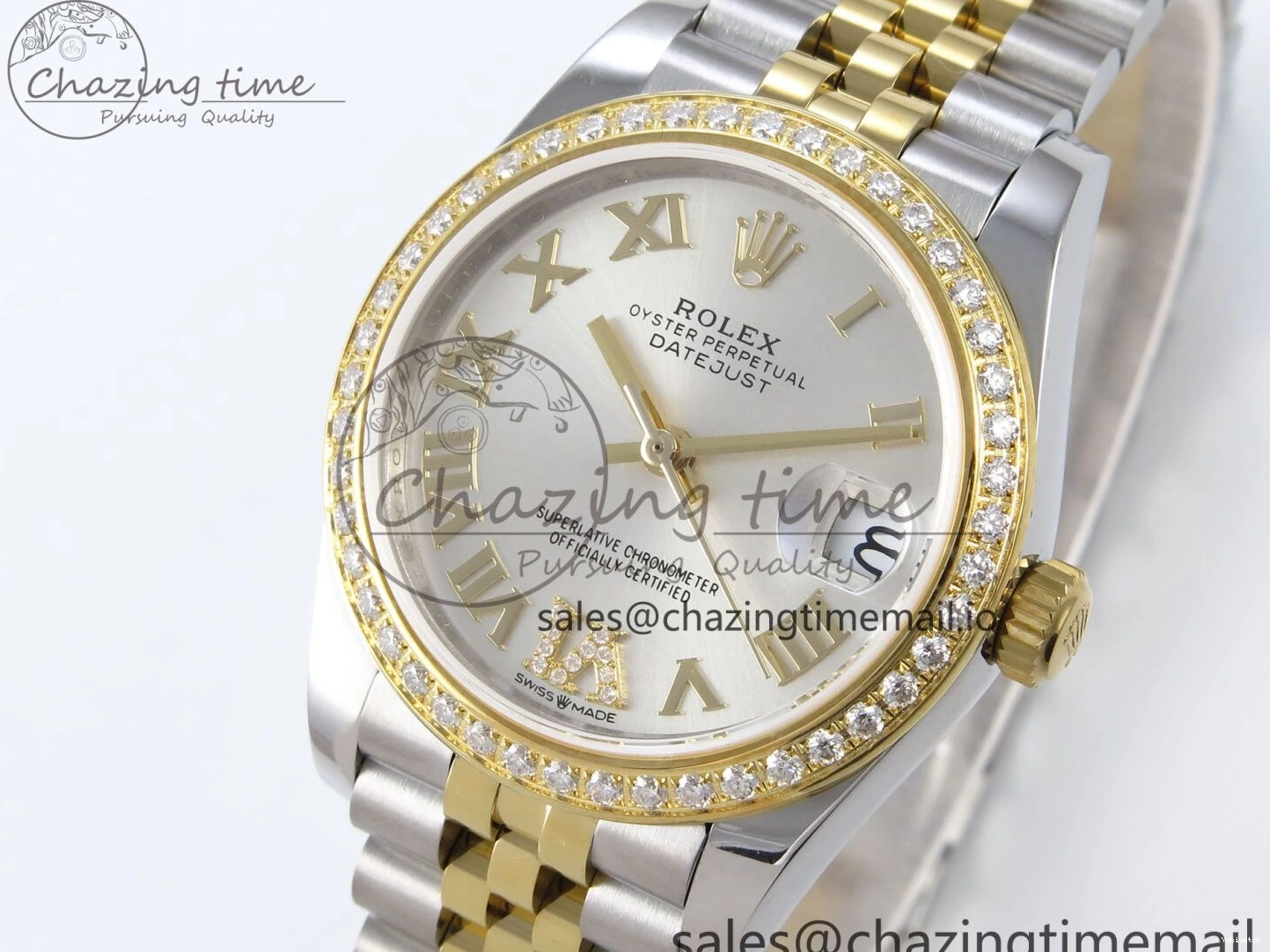 31 Best Jubilee Edition JARF 904L Silver on Bracelet DateJust SS 278383RBR YG Dial Roman Steel Diamonds HZ2236 1:1 1219
